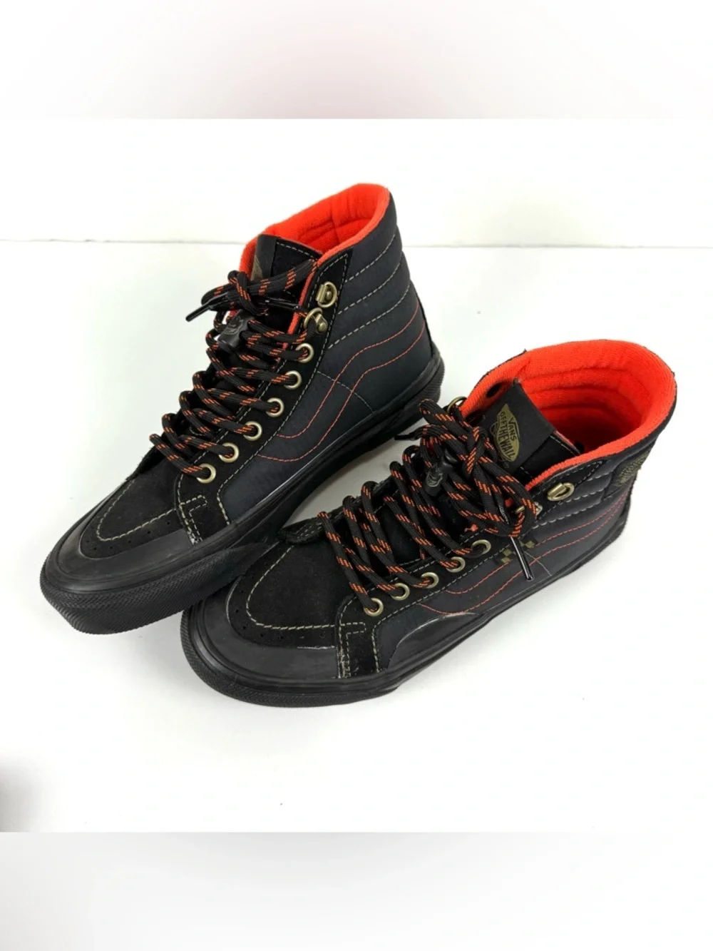 Vans Skate x Spitfire Sk8-Hi Reissue Black & Flame Lace Shoes Men’s Sz 6.5 NEW